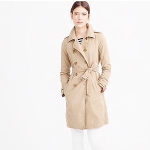J. Crew Washed Cotton Khaki Trench Coat